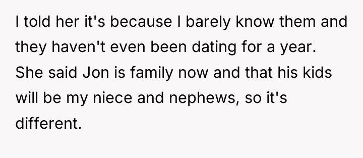 I told her it's because I barely know them and...