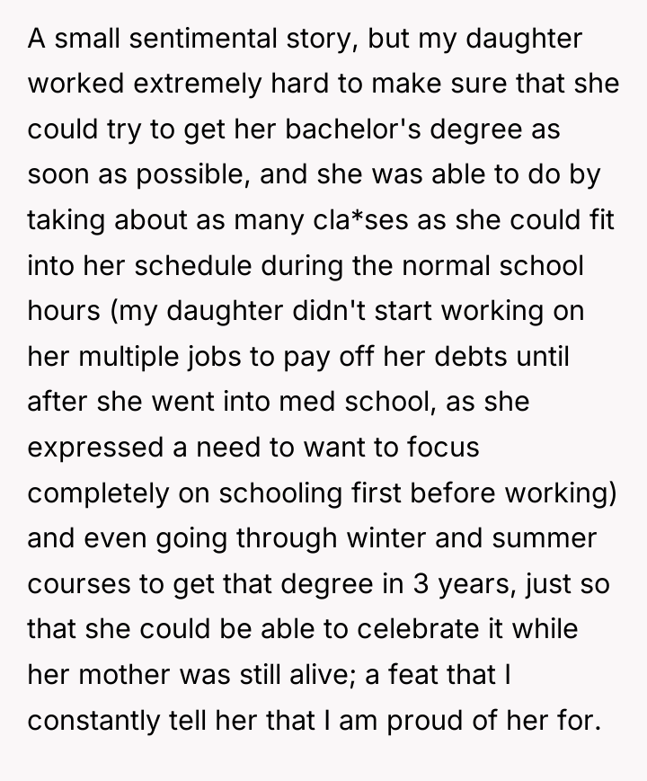 A small sentimental story, but my daughter worked extremely hard...