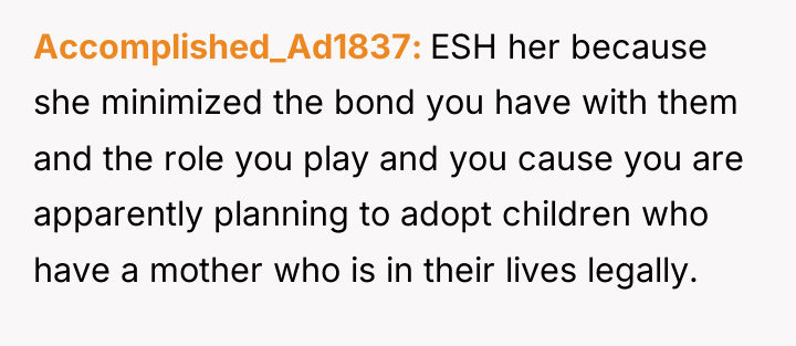 Accomplished_Ad1837 ESH her because she minimized the bond you have...