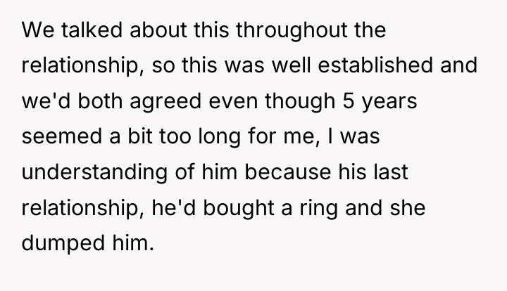We talked about this throughout the relationship, so this was...