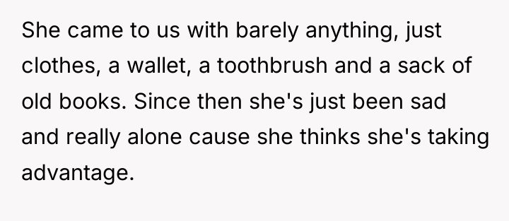 She came to us with barely anything, just clothes, a...