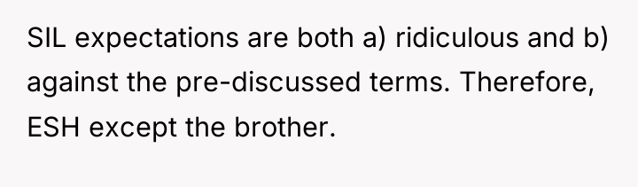 SIL expectations are both a) ridiculous and b) against the...