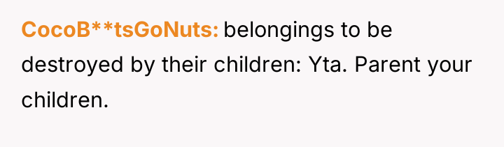CocoB**tsGoNuts belongings to be destroyed by their children: Yta. Parent...