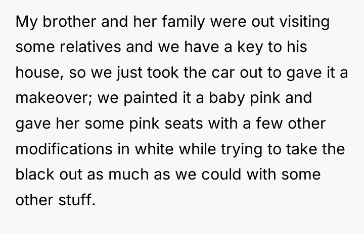 My brother and her family were out visiting some relatives...