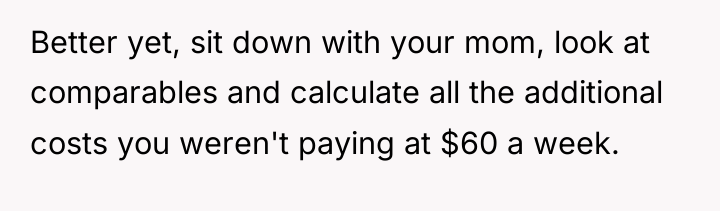 Better yet, sit down with your mom, look at comparables...