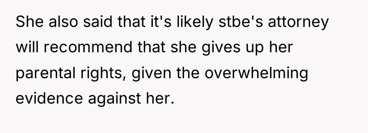 She also said that it's likely stbe's attorney will recommend...