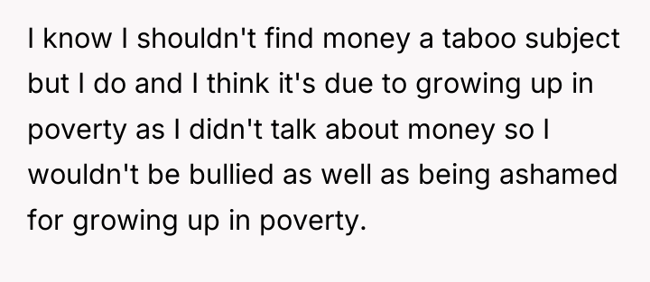 I know I shouldn't find money a taboo subject but...