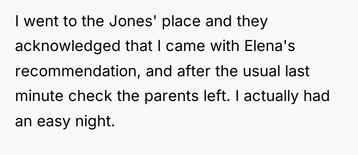 I went to the Jones' place and they acknowledged that...