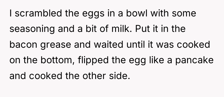 I scrambled the eggs in a bowl with some seasoning...