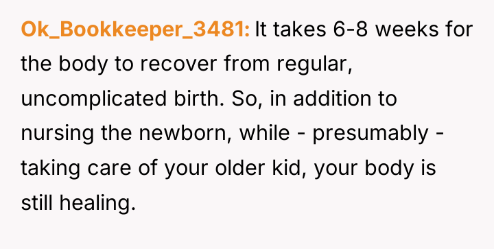 Ok_Bookkeeper_3481 It takes 6-8 weeks for the body to recover...