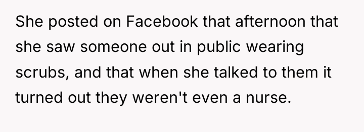 She posted on Facebook that afternoon that she saw someone...