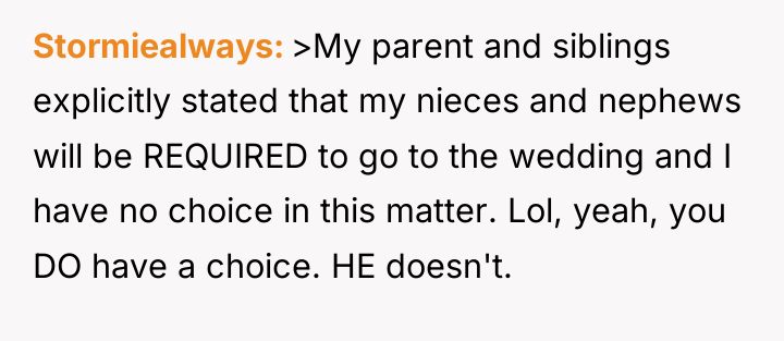 Stormiealways >My parent and siblings explicitly stated that my nieces...