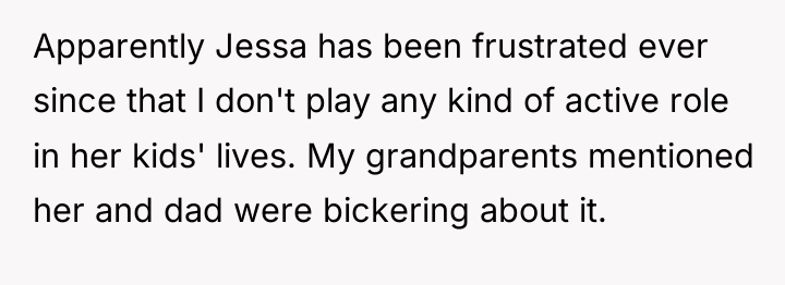 Apparently Jessa has been frustrated ever since that I don't...
