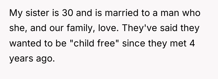 My sister is 30 and is married to a man...