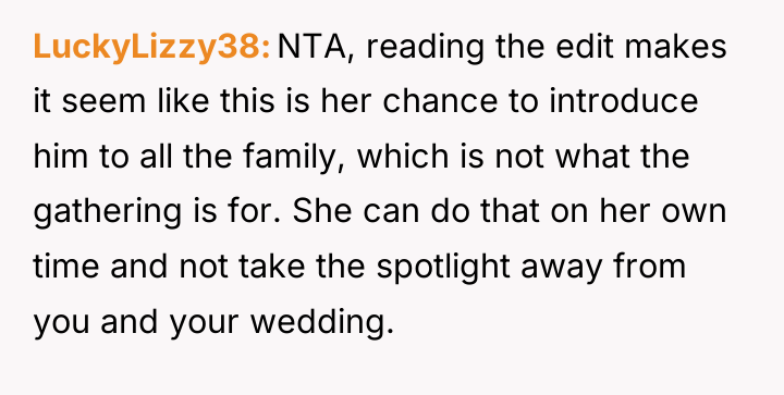 LuckyLizzy38 NTA, reading the edit makes it seem like this...
