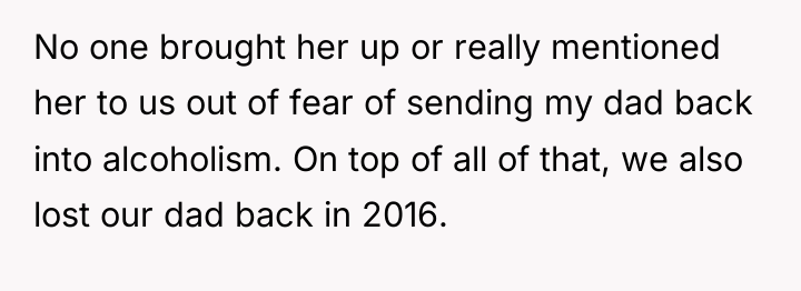 No one brought her up or really mentioned her to...