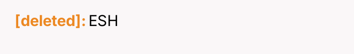 [deleted] ESH
