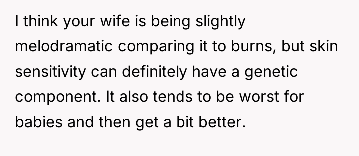 I think your wife is being slightly melodramatic comparing it...