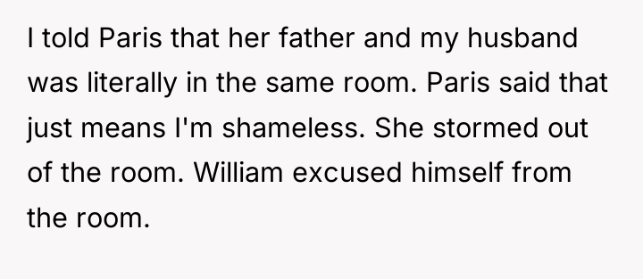 I told Paris that her father and my husband was...