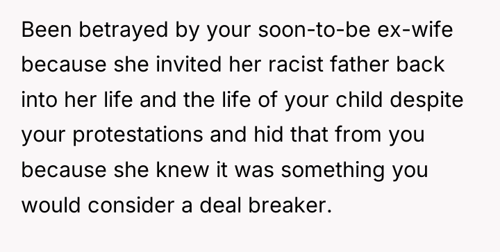 Been betrayed by your soon-to-be ex-wife because she invited her...
