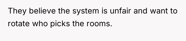 They believe the system is unfair and want to rotate...
