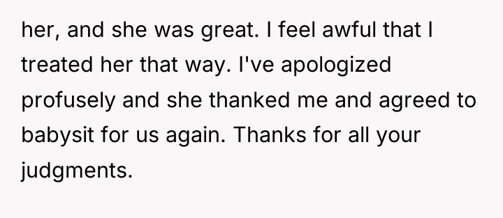 her, and she was great. I feel awful that I...