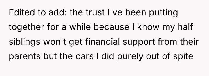 Edited to add: the trust I've been putting together for...