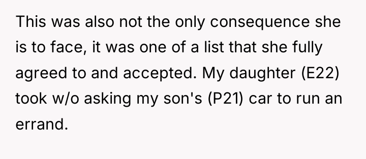 This was also not the only consequence she is to...