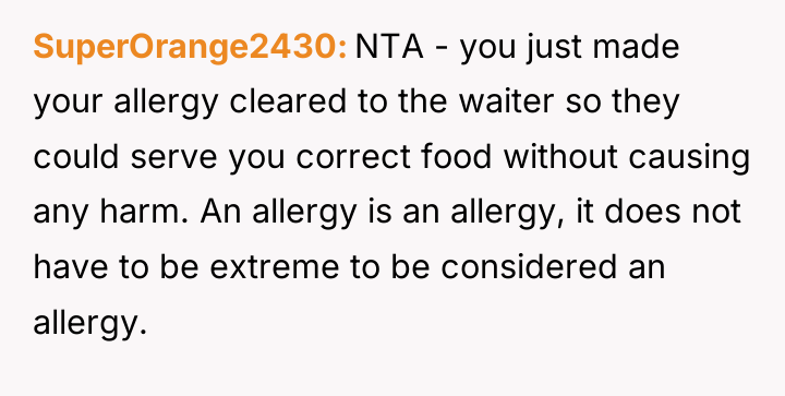SuperOrange2430 NTA - you just made your allergy cleared to...