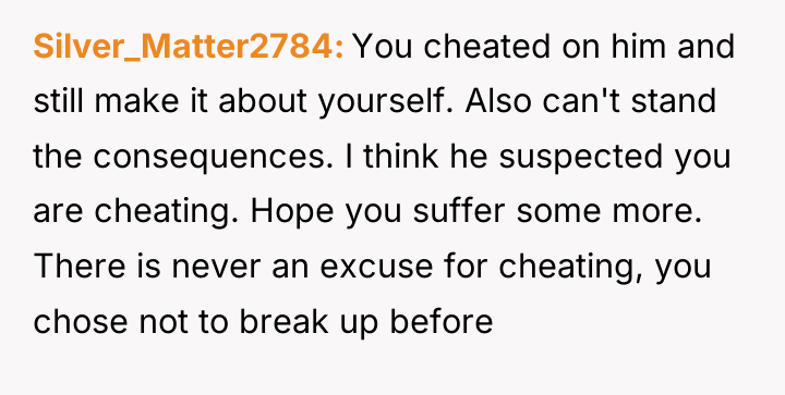 Silver_Matter2784 You cheated on him and still make it about...