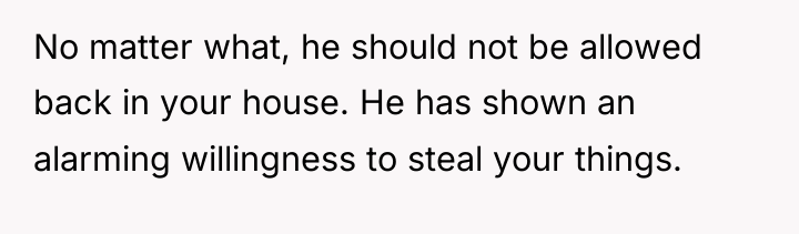 No matter what, he should not be allowed back in...