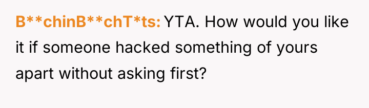 B**chinB**chT*ts YTA. How would you like it if someone hacked...