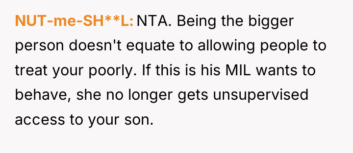 NUT-me-SH**L NTA. Being the bigger person doesn't equate to allowing...