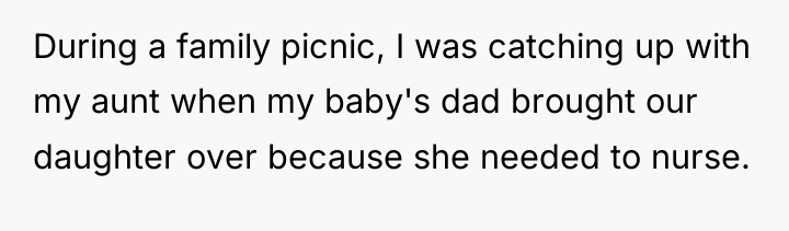 During a family picnic, I was catching up with my...