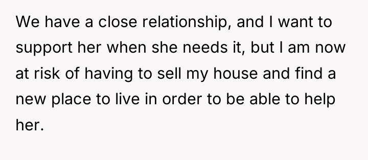 We have a close relationship, and I want to support...