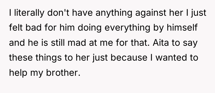 I literally don't have anything against her I just felt...