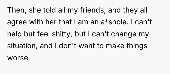 Then, she told all my friends, and they all agree...