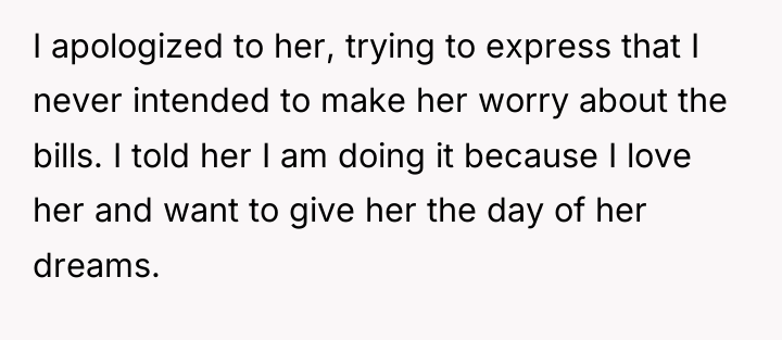 I apologized to her, trying to express that I never...