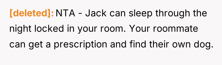 [deleted] NTA - Jack can sleep through the night locked...