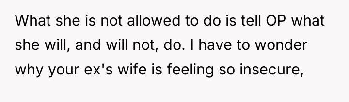 What she is not allowed to do is tell OP...