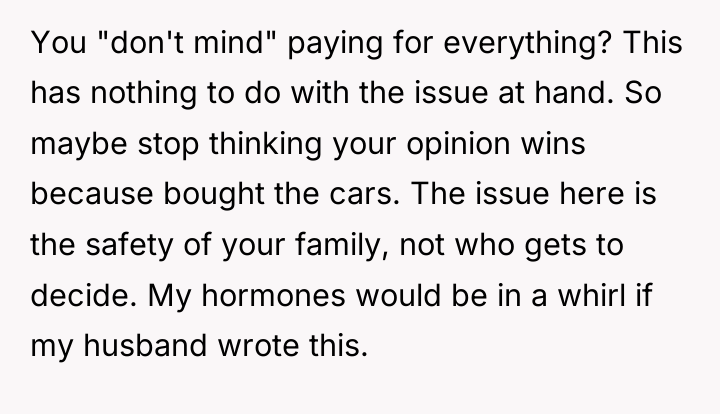 You "don't mind" paying for everything? This has nothing to...
