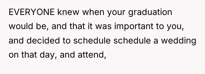 EVERYONE knew when your graduation would be, and that it...