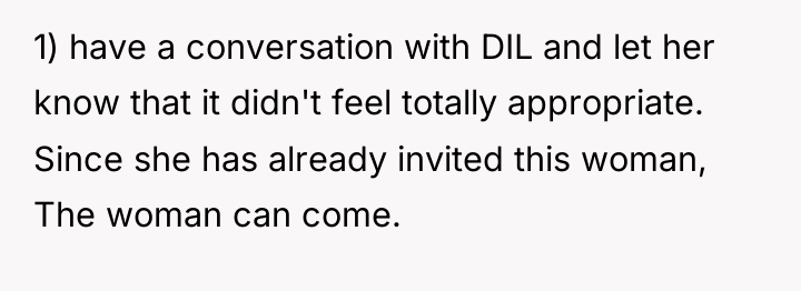 1) have a conversation with DIL and let her know...