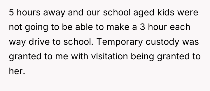 5 hours away and our school aged kids were not...