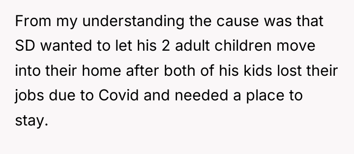 From my understanding the cause was that SD wanted to...