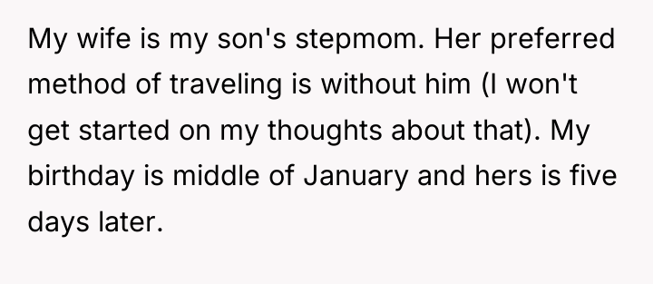 My wife is my son's stepmom. Her preferred method of...