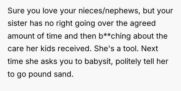 Sure you love your nieces/nephews, but your sister has no...