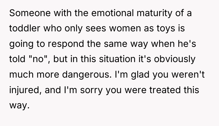 Someone with the emotional maturity of a toddler who only...