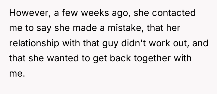 However, a few weeks ago, she contacted me to say...
