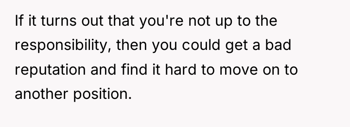 If it turns out that you're not up to the...